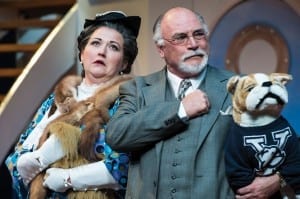 Mindy B. Young (left) as Evangeline Harcourt and Joe Vincent as Elishah Whitney in the Utah Shakespeare Festival’s 2013 production of Anything Goes. (Photo by Karl Hugh. Copyright Utah Shakespeare Festival 2013.)