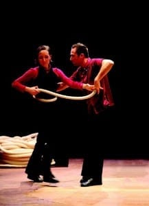 Kim Huynh and Jive Faury of the Compagnie Sens Dessus Dessous in Linéa.