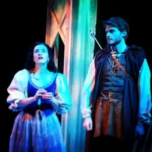 Aubrey Yates as Snow White and Spencer Hohl as the huntsman.